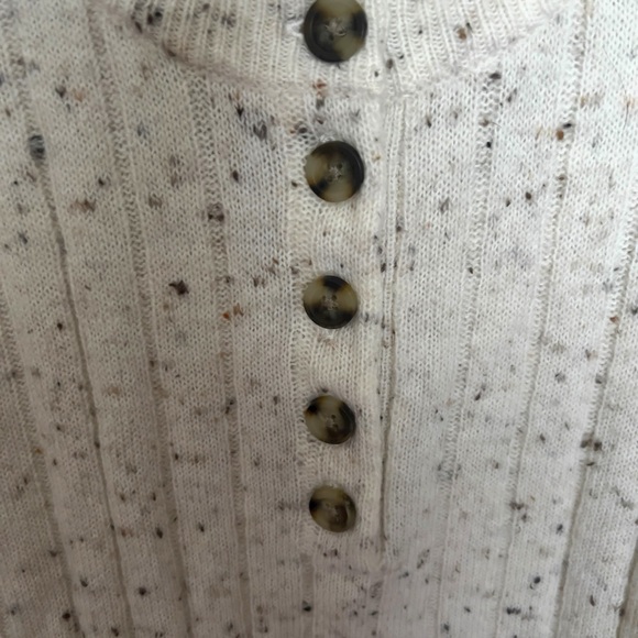 Madewell Women’s Donegal Bowden Wool Blend Cream Elevated Henley Sweater Size S - Picture 3 of 12